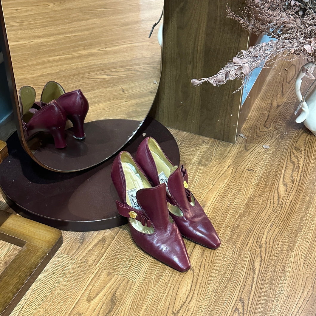 versace burgundy color shoes