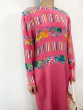 Load image into Gallery viewer, Made in HK England Pattern Blocking Silk Dress
