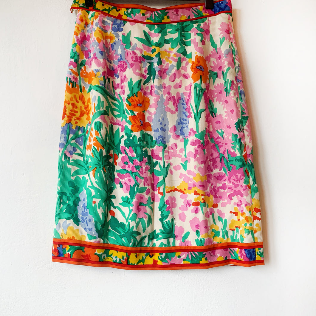 LEONARD Flower Silk Skirt