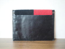Load image into Gallery viewer, Finland Color Block fabric leather clutch
