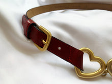 Load image into Gallery viewer, Moschino Heart Buckle Red Leather Belt
