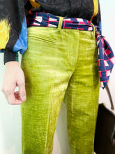 Load image into Gallery viewer, Lime Colour Velvet Trousers
